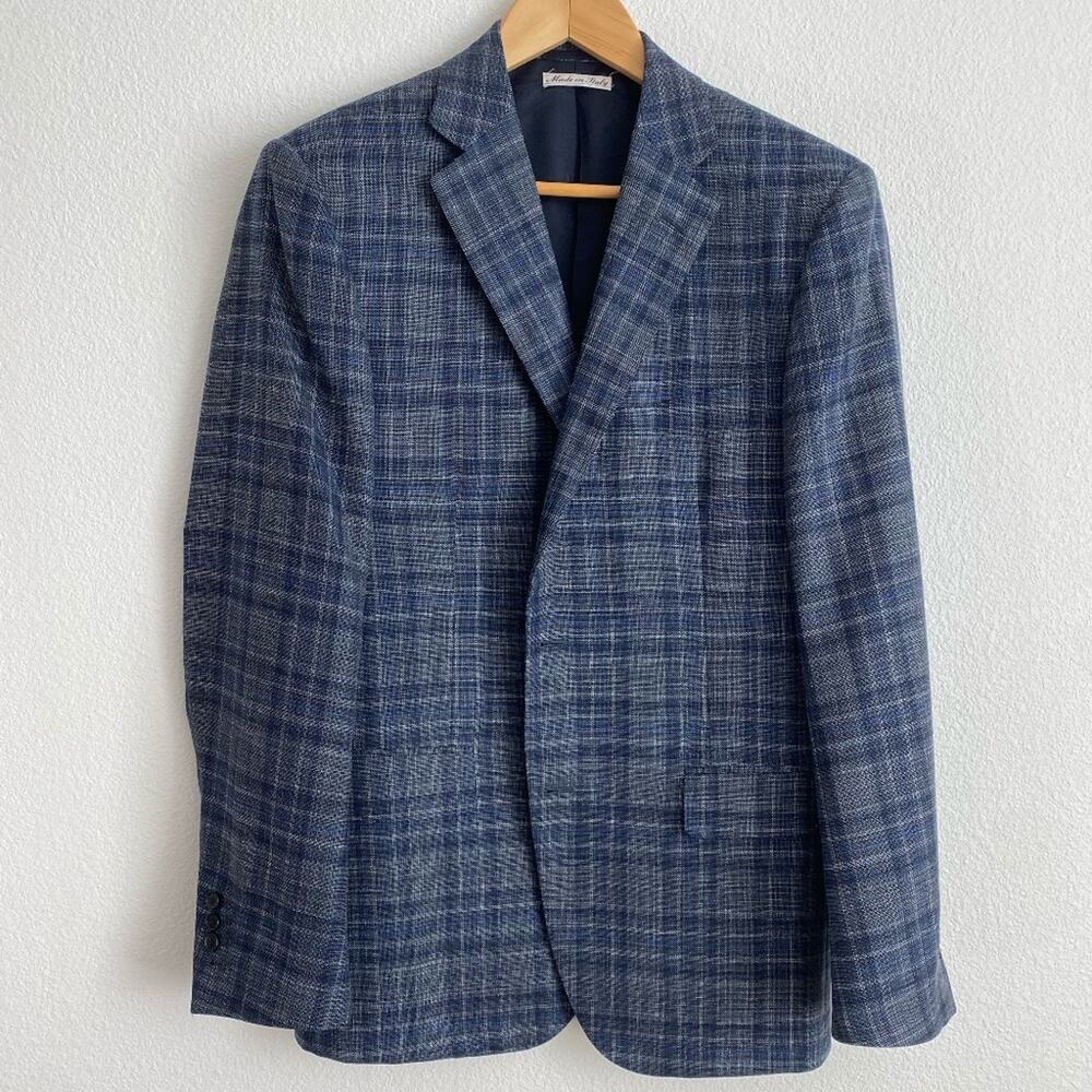 Belvest Men's Italian Tailored Wool, Silk Suit Blazer - 40R
